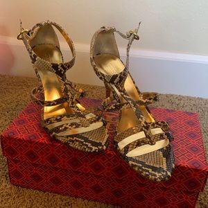 coach snake skin heels